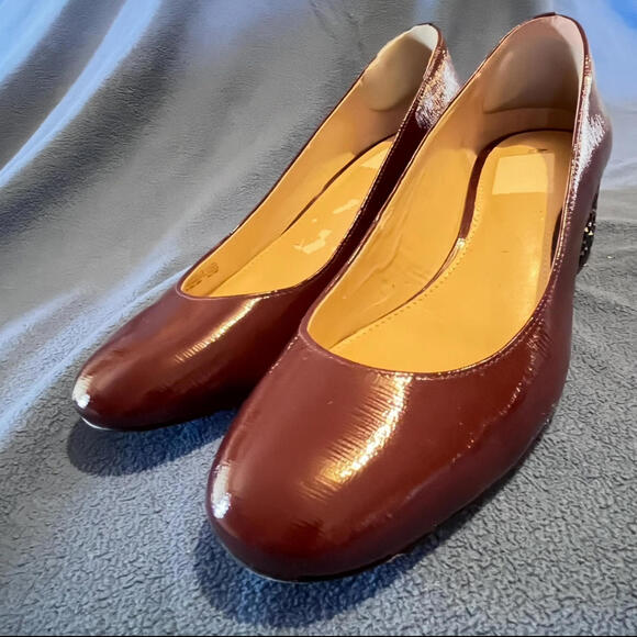 Office Chic Burgundy Michael Kors with Studded Block Heel‎ - Picture 1 of 7